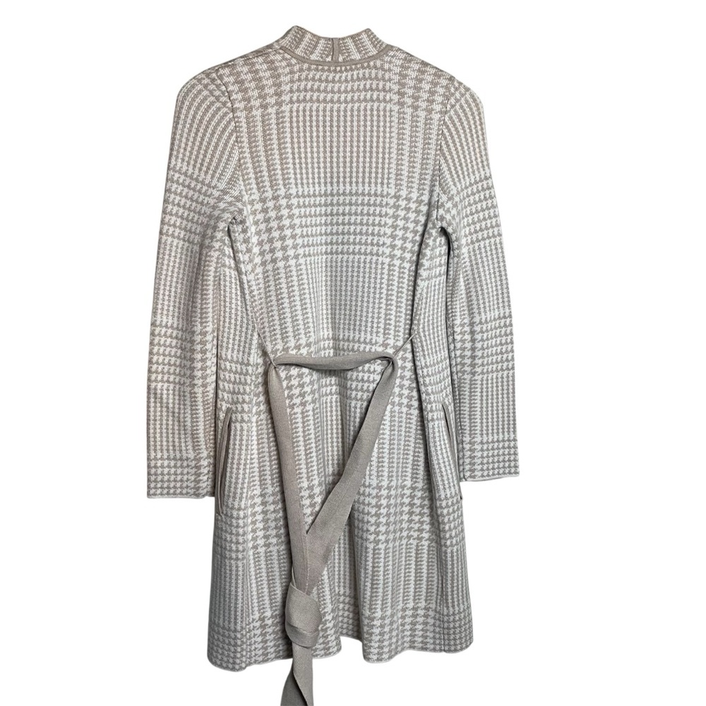 Ann Taylor Beige Belted Cardigan Houndstooth - Picture 7 of 9